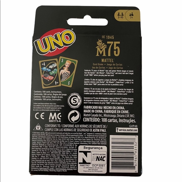 UNO Cards Mattel 75th Anniversary Cards New - Picture 3 of 3